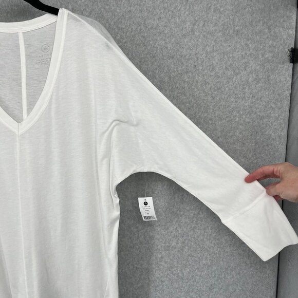 Aether Womens 3Q Slouch Top Shirt Size Medium White Semi Sheer Dolman Sleeve NEW - Picture 3 of 15
